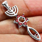 Garnet CZ Messianic Seal of Jerusalem Silver Pendant