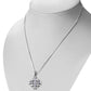 Jerusalem Cross Silver Pendant set w/ Amethyst Stone