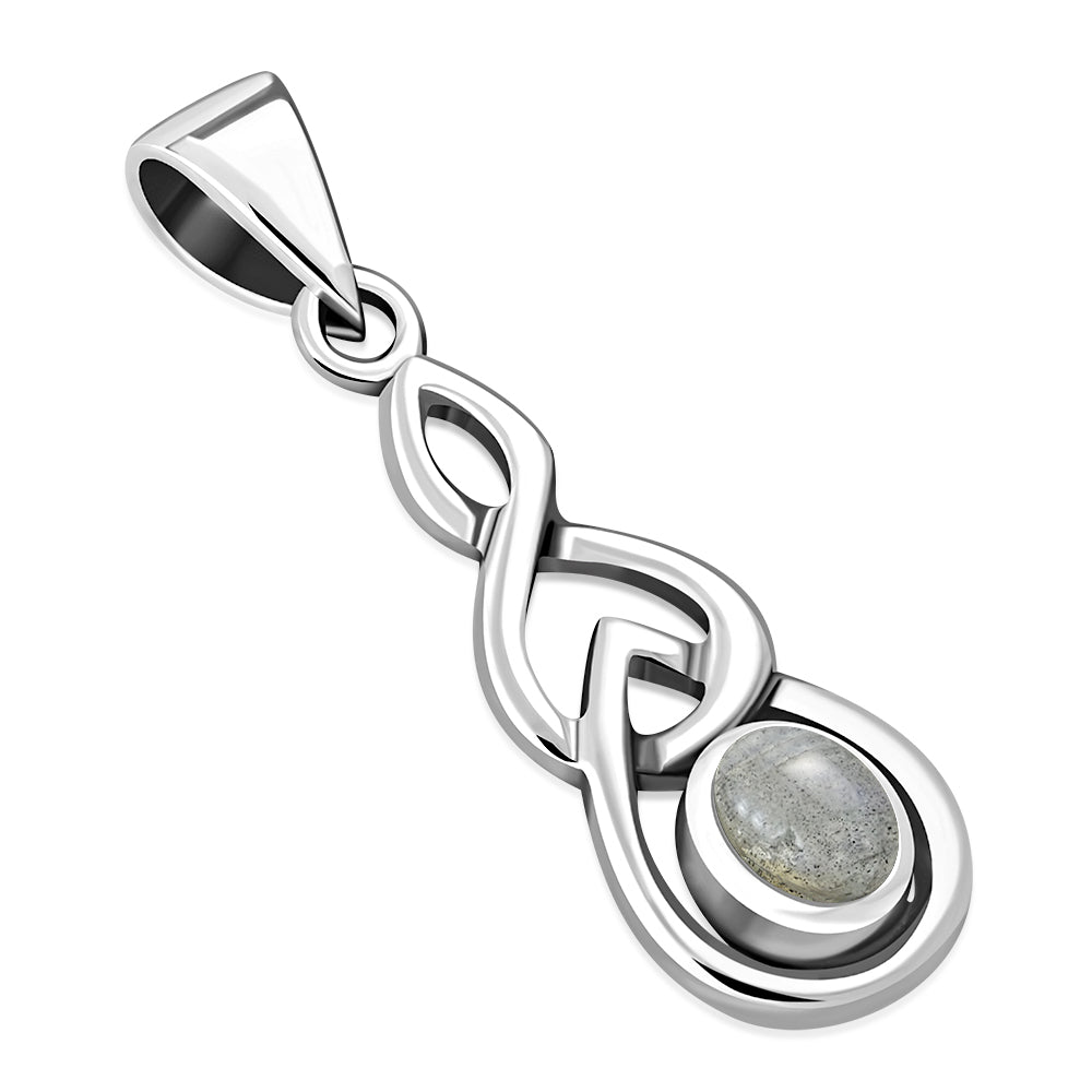 Silver Celtic Pendant set w/ Labradorite