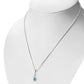 Silver Celtic Pendant set w/ Synthetic Azure Blue Opal
