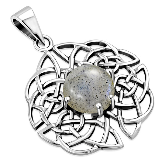 Labradorite Celtic Knot Silver Pendant 