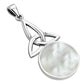 Long Trinity Knot Mother of Pearl Silver Pendant