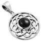 Black Onyx Celtic Round Silver Pendant