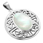 Round Celtic Knot Silver Pendant w/ Mother of Pearl