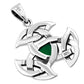 Silver Celtic Trinity Knot Pendant set w/ Green Agate