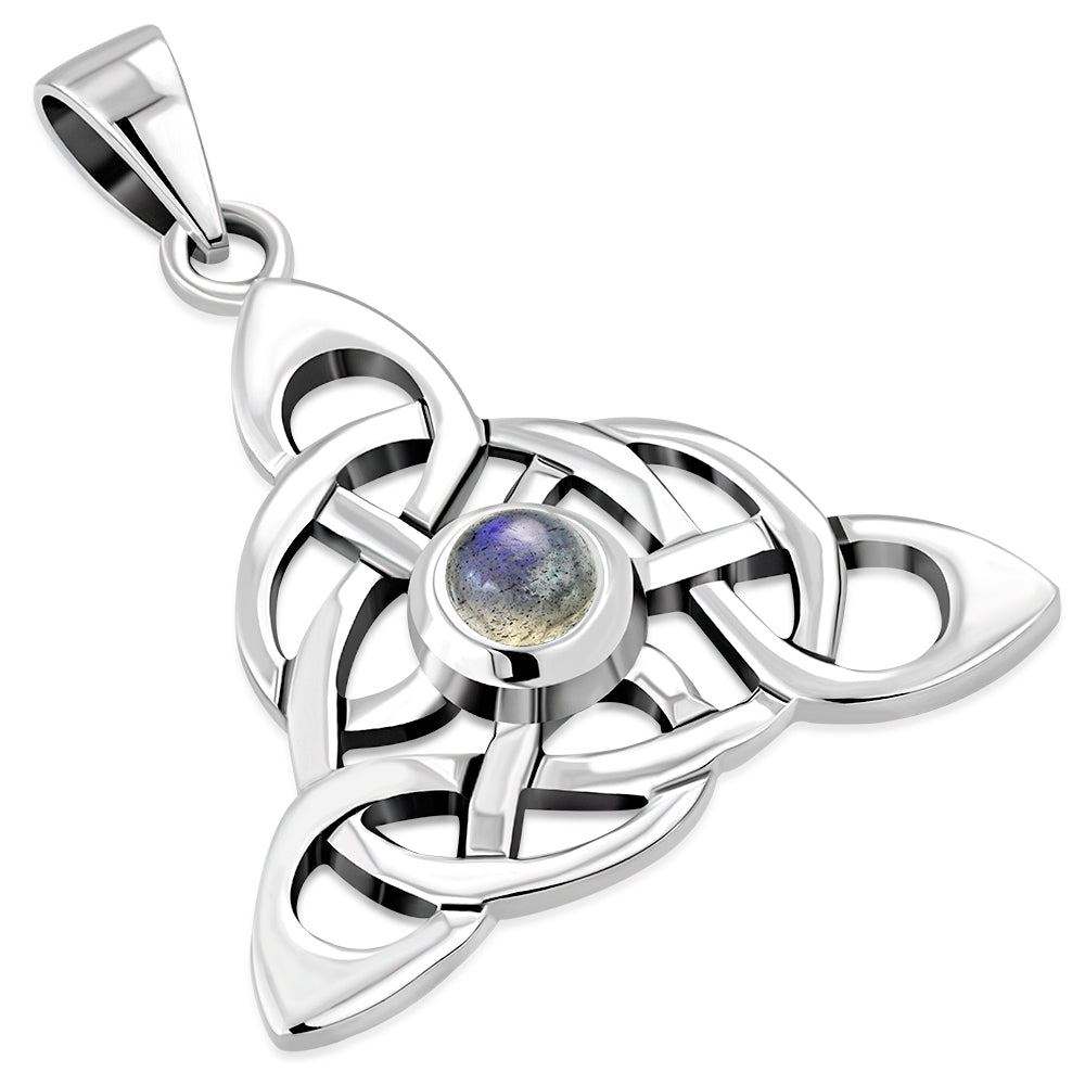 Celtic Silver Pendant set w/ Labradorite 
