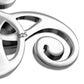 Triskele Triple Spiral Silver Pendant set w/ Garnet