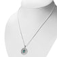 Large Round Celtic Silver Pendant w/ Abalone Shell
