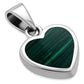 Malachite Heart Sterling Silver Pendant 