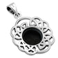 Round Celtic Knot Silver Pendant set w/ Black Onyx