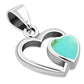 Turquoise Hearts Sterling Silver Pendant 