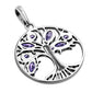 Tree of Life Amethyst Stone Silver Pendant