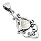 Mother Of Pearl Ethnic Sterling Silver Drop Pendant 