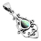 Abalone Shell Ethnic Sterling Silver Drop Pendant 