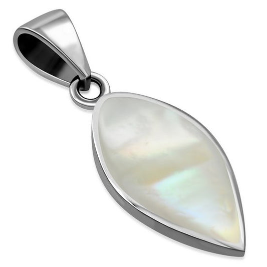 Mother of Pearl Drop Silver Pendant