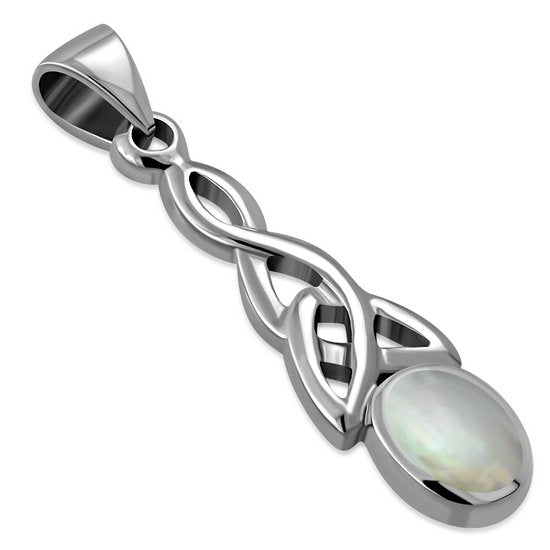 Mother of Pearl Celtic Trinity Silver Pendant