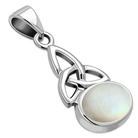 Mother of Pearl Celtic Trinity Sterling Silver Pendant