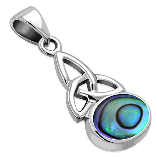 Abalone Shell Celtic Trinity Sterling Silver Pendant