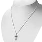 Black Onyx Celtic Infinity Knot Cross Silver Pendant