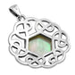 Mother Of Pearl Shell Round Celtic Knot Silver Pendant