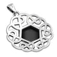 Black Onyx Round Celtic Knot Silver Pendant