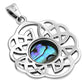 Abalone Shell Round Celtic Knot Silver Pendant