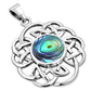 Abalone Shell Round Celtic Knot Silver Pendant 