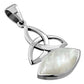 Mother of Pearl Trinity Knot Silver Pendant