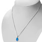 Synthetic Blue Opal Hamsa Silver Pendant