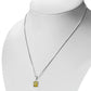 Citrine Stone Elegant Rectangle Sterling Silver Pendant