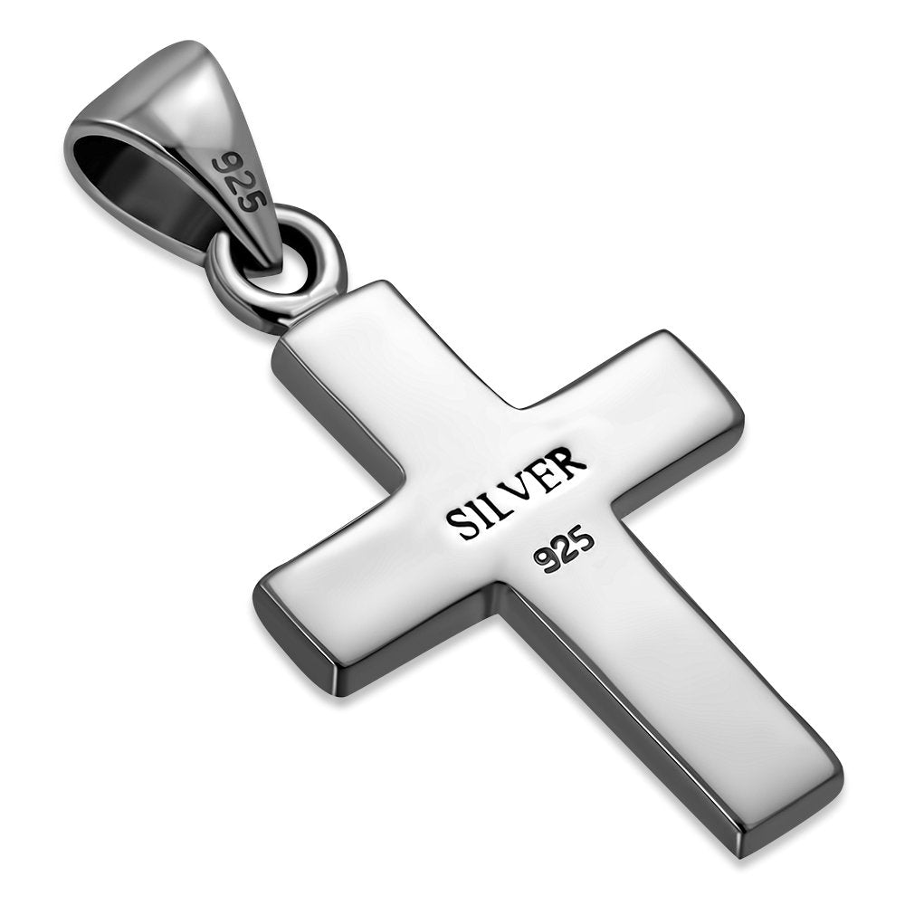 Medium Thick Sterling Silver Cross Pendant