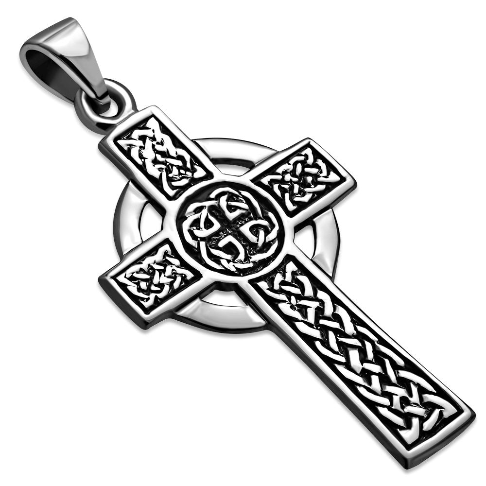 Medium Celtic Cross Silver Pendant