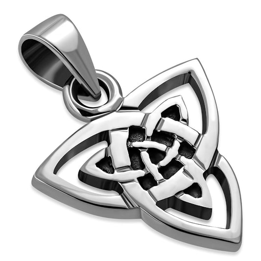 Thick Celtic Trinity Knot Solid Silver Pendant