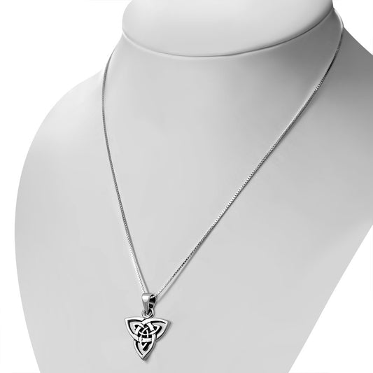 Thick Celtic Trinity Knot Solid Silver Pendant