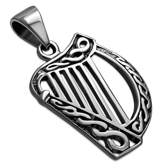 Sterling Silver Celtic Harp Pendant