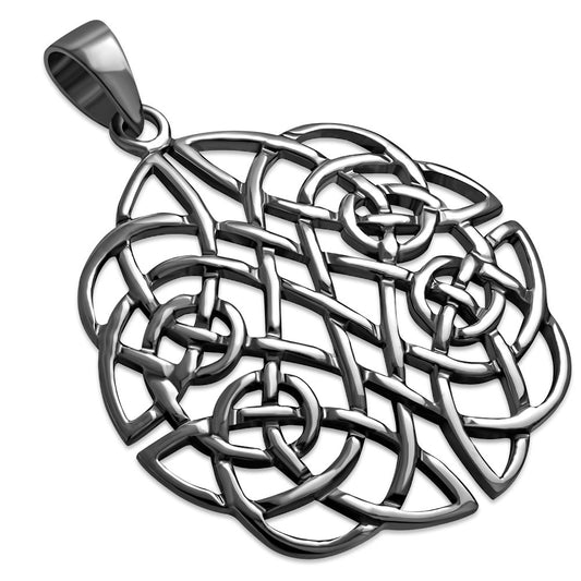 Large Celtic Knot Silver Pendant