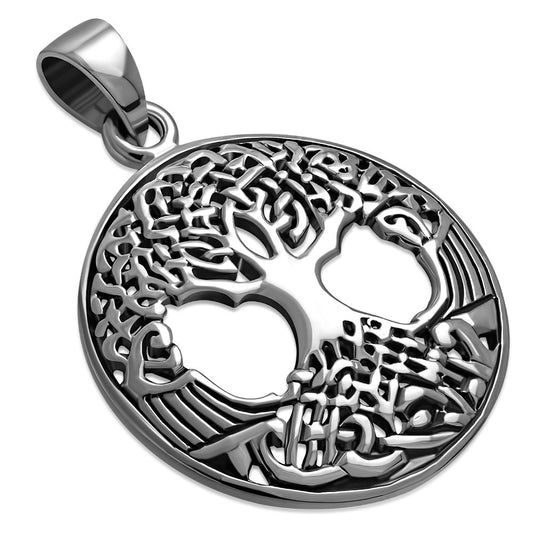 Large Celtic Tree of Life Silver Pendant