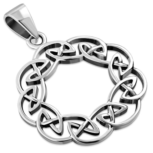 Round Celtic Knot Silver Pendant