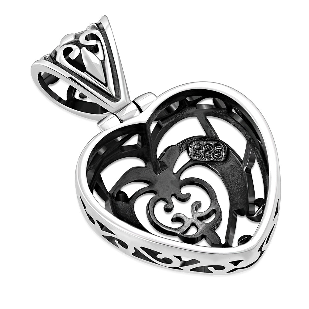 Celtic Filigree Heart Silver Pendant