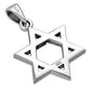 Star of David Grooved Plain Sterling Silver Pendant