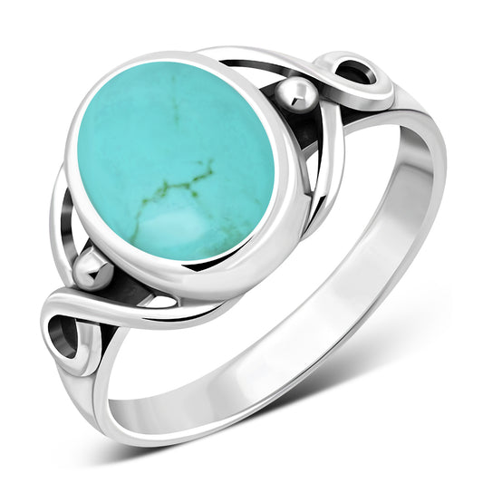 Turquoise Celtic Knot Sterling Silver Ring