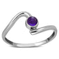 Amethyst Stone Twisted Silver Ring