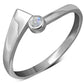 Simple Rainbow Moonstone Silver Ring