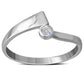 Simple Rainbow Moonstone Silver Ring