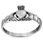 Mother of Pearl Irish Claddagh Silver Ring