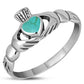 Turquoise Irish Claddagh Silver Ring