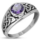 Amethyst Stone Celtic Knot Silver Ring