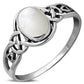 Celtic Silver Ring w/ Mother of Pearl Sea Shell