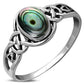 Celtic Silver Ring w/ Abalone Sea Shell