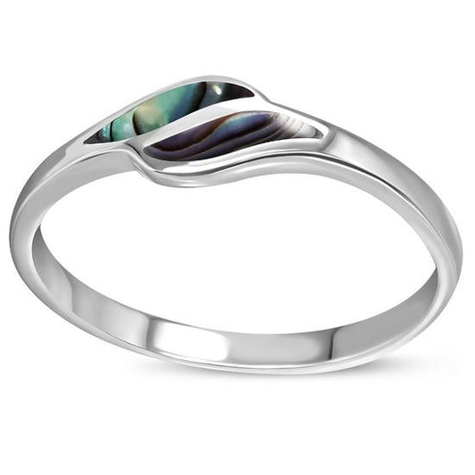 Abalone Sea Shell Silver Ring